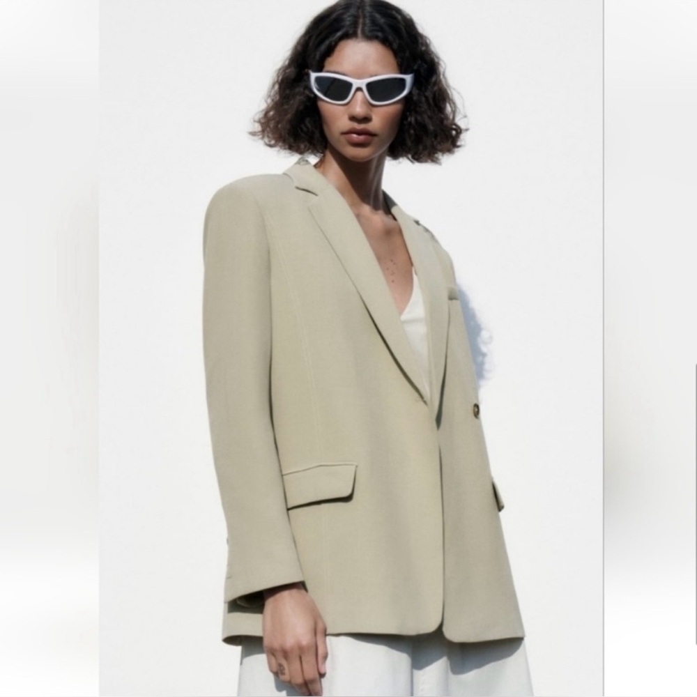 ZARA Oversized Fit Shoulder Pad Blazer